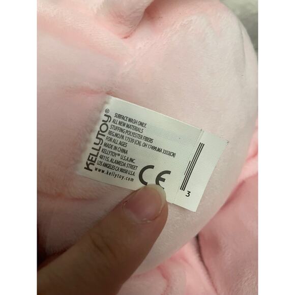 Kellytoy Elephant Rattle Plush Floppy Pink Lovey Baby Soft 17” Stuffed Animal - Picture 7 of 9